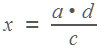 x = ad/c
